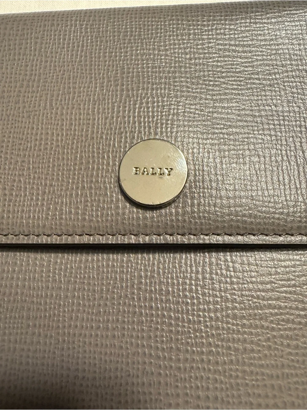 Auth Bally Gray Leather document holder sleeve + COA